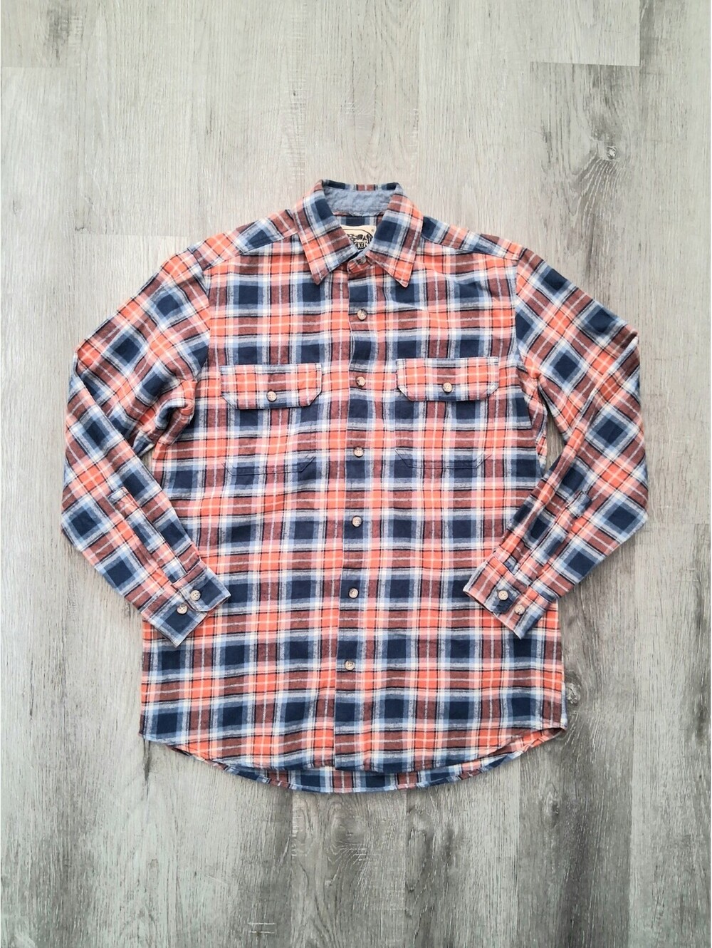 Vintage Backpacker Men's Sm Heavy Outdoor Grunge Style Long Sleeve Flannel Shirt